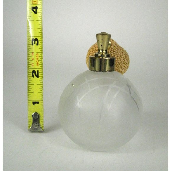 Irice Perfume Bottle Clear Etched Glass Gold Atomizer Spray Japan I W Rice VTG - Picture 8 of 12
